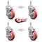 Service Caster 5 Inch Red Polyurethane Swivel 10mm Threaded Stem Caster Set with Brake SCC-TS20S514-PPUB-RED-TLB-M1015-4 - alternate 4